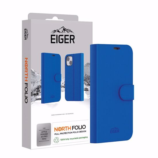 Picture of Eiger Eiger North Folio Case for Apple iPhone 15 Pro Max in Blue