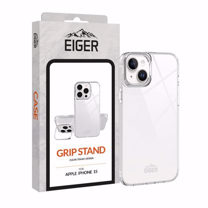 Picture of Eiger Eiger Grip Stand Case for iPhone 15 in Clear
