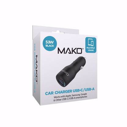 Picture of Mako Mako 53W Car Charger USB-C/USB-A in Black