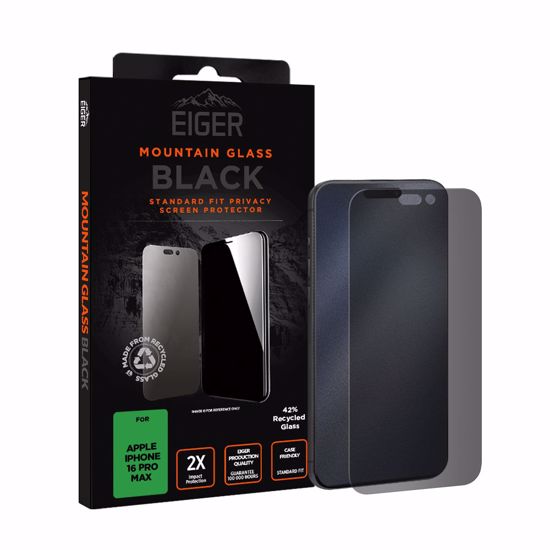 Picture of Eiger Eiger Mountain Black Privacy Screen Protector GRS for Apple iPhone 16 Pro Max